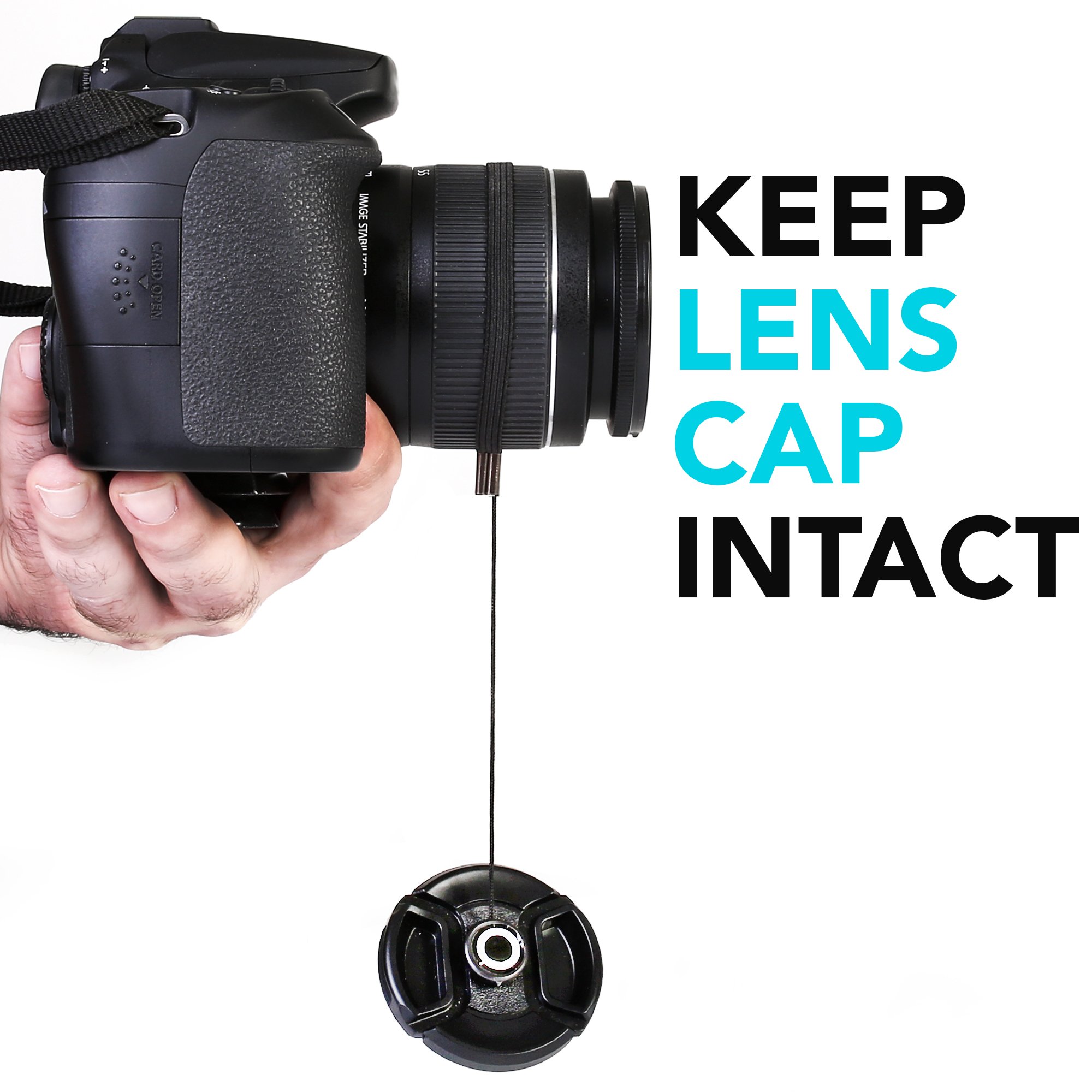 Amazon.com : Zeikos ZE-LCH1 Lens Cap Holder Keeper String Safty